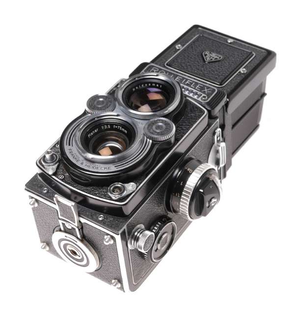 TLR 3.5/75 Rolleiflex 3.5F film camera Carl Zeiss Planar 3.5 f=75mm metered