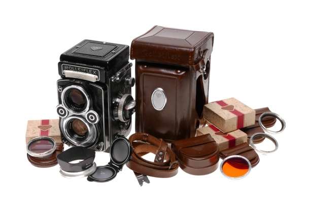TLR 3.5/75 Rolleiflex 3.5F film camera Carl Zeiss Planar 3.5 f=75mm metered