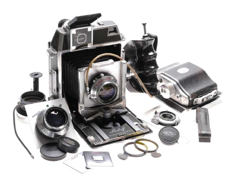 Linhof 6x9 large camera kit 3 lenses cams grip hoods filters back holders more