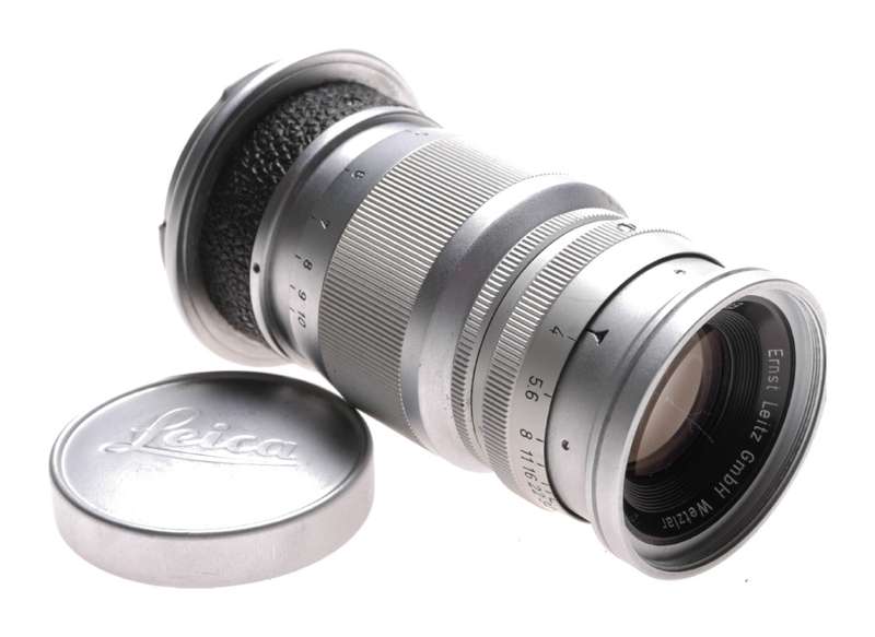 Leica m mount Elmar f=9cm 1:4 camera lens cap Leitz chrome 1:4/90mm
