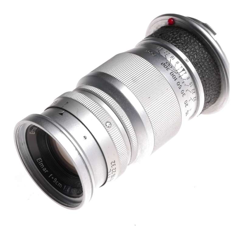 Leica m mount Elmar f=9cm 1:4 camera lens cap Leitz chrome 1:4/90mm