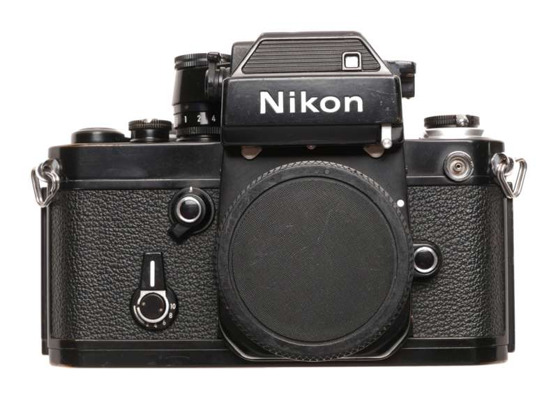 Nikon Black F2 SLR analog camera 35mm film body cap and strap only