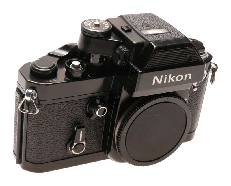 Nikon Black F2 SLR analog camera 35mm film body cap and strap only