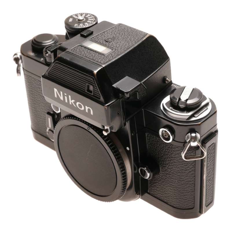Nikon Black F2 SLR analog camera 35mm film body cap and strap only