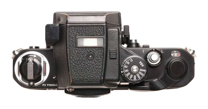 Nikon Black F2 SLR analog camera 35mm film body cap and strap only