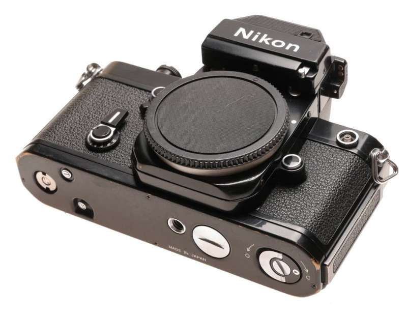Nikon Black F2 SLR analog camera 35mm film body cap and strap only