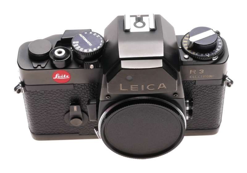 SLR Leica R3 Electronic Leitz Film camera body 35mm black with strap