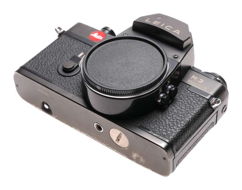 SLR Leica R3 Electronic Leitz Film camera body 35mm black with strap