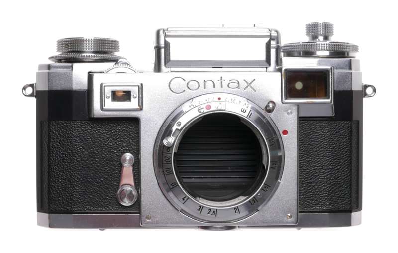 Contax IIIa 35mm chrome camera Rangefinder for parts or repair not working