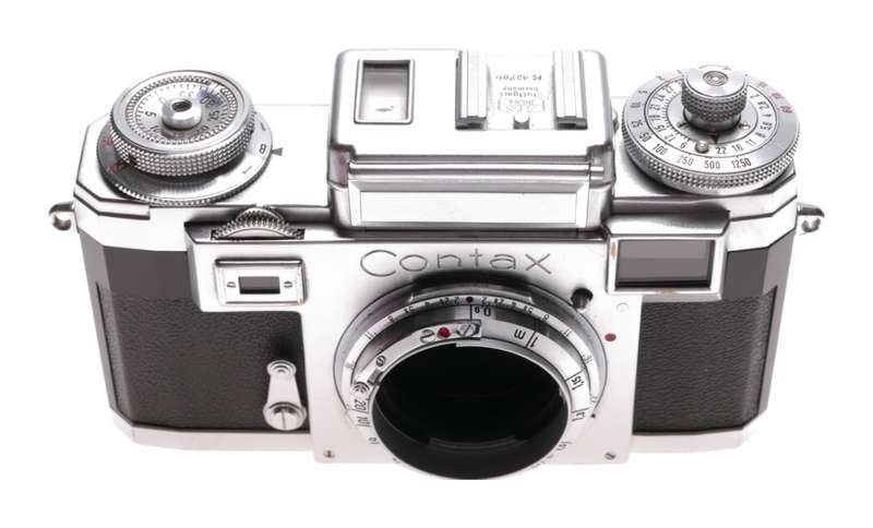 Contax IIIa 35mm chrome camera Rangefinder for parts or repair not working