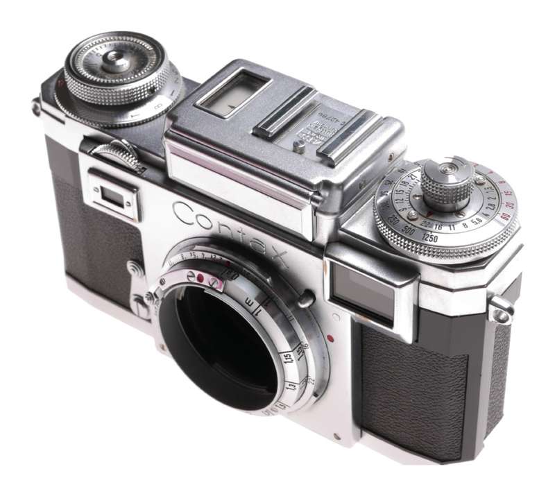 Contax IIIa 35mm chrome camera Rangefinder for parts or repair not working