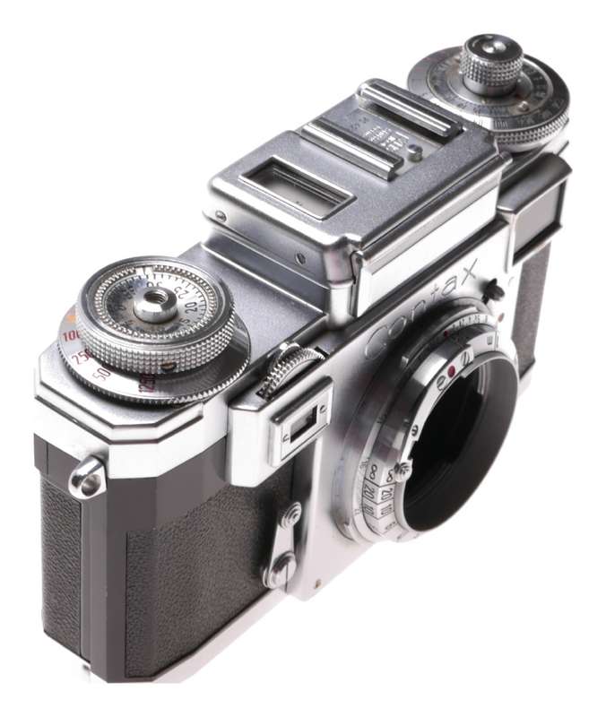 Contax IIIa 35mm chrome camera Rangefinder for parts or repair not working