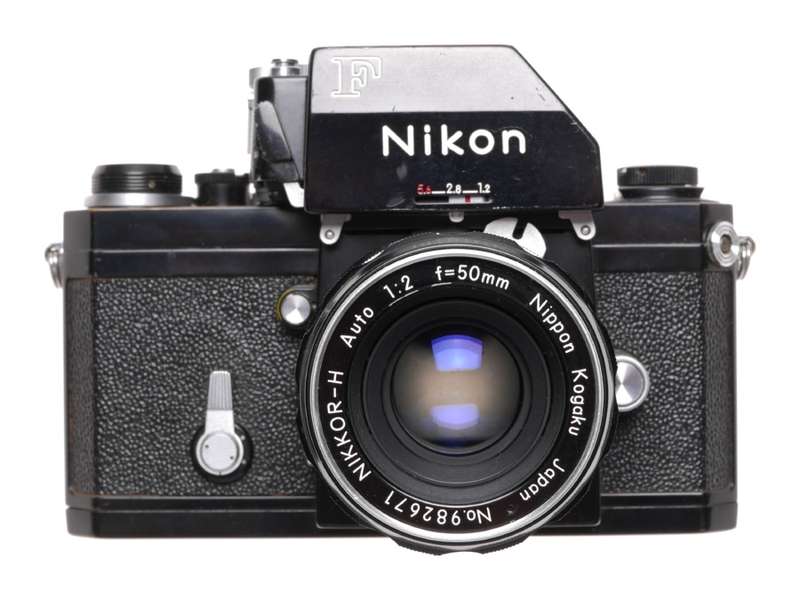 Nikon F Black SLR film camera clean condition Nikkor-H 1:2 f=50mm