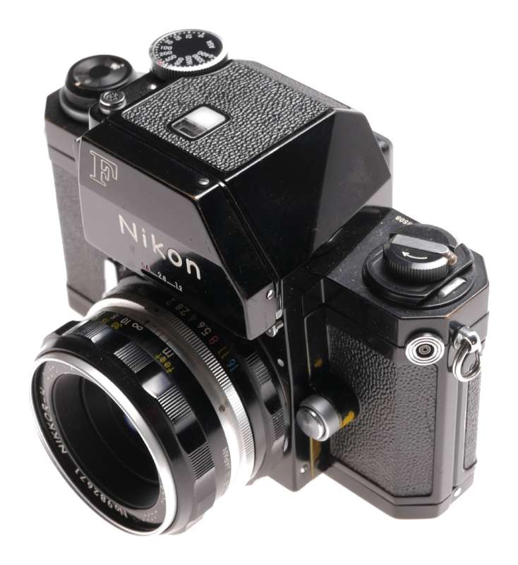 Nikon F Black SLR film camera clean condition Nikkor-H 1:2 f=50mm