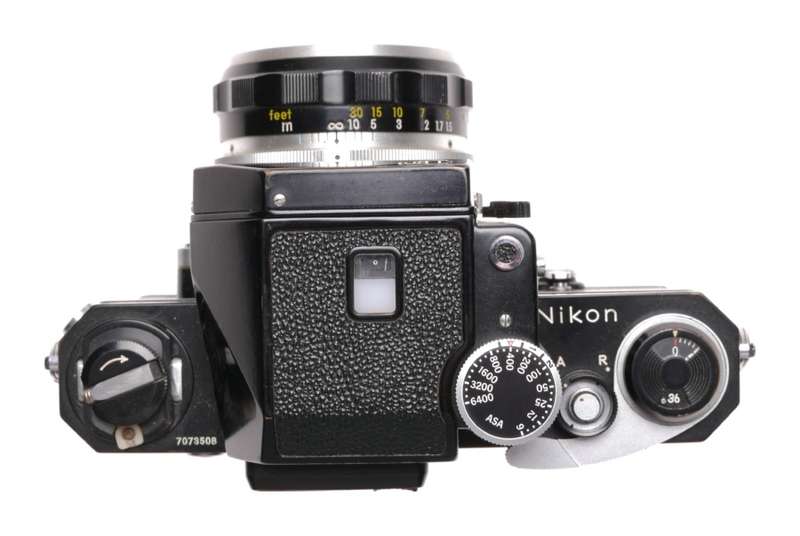 Nikon F Black SLR film camera clean condition Nikkor-H 1:2 f=50mm