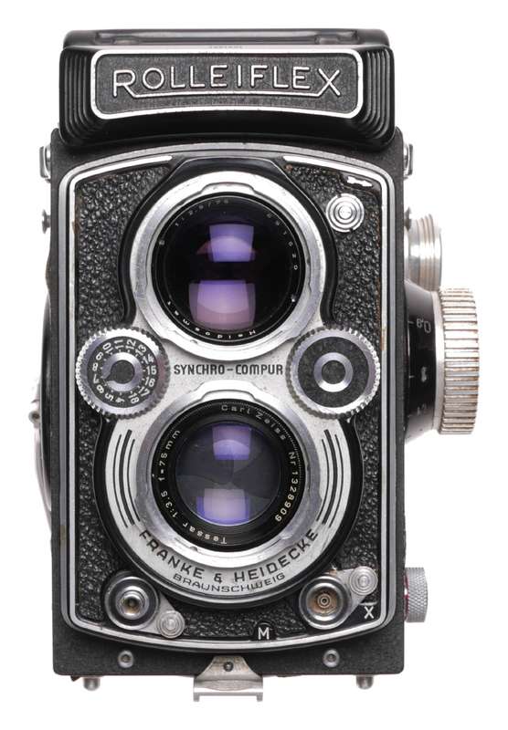 Rolleiflex TLR 6x6 vintage film camera Zeiss Tessar 3.5/75mm coated lens