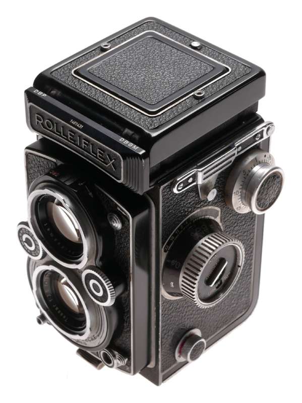 Rolleiflex TLR 6x6 vintage film camera Zeiss Tessar 3.5/75mm coated lens