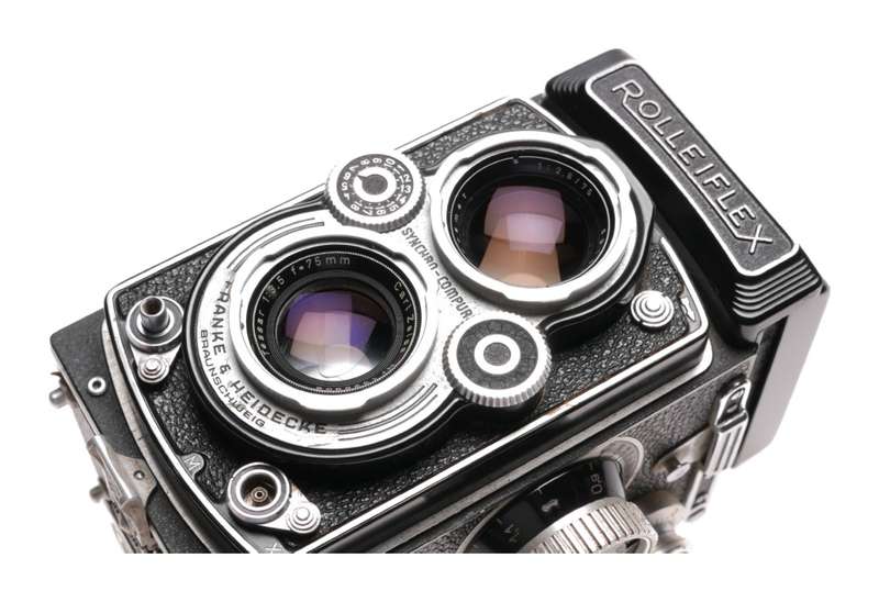Rolleiflex TLR 6x6 vintage film camera Zeiss Tessar 3.5/75mm coated lens