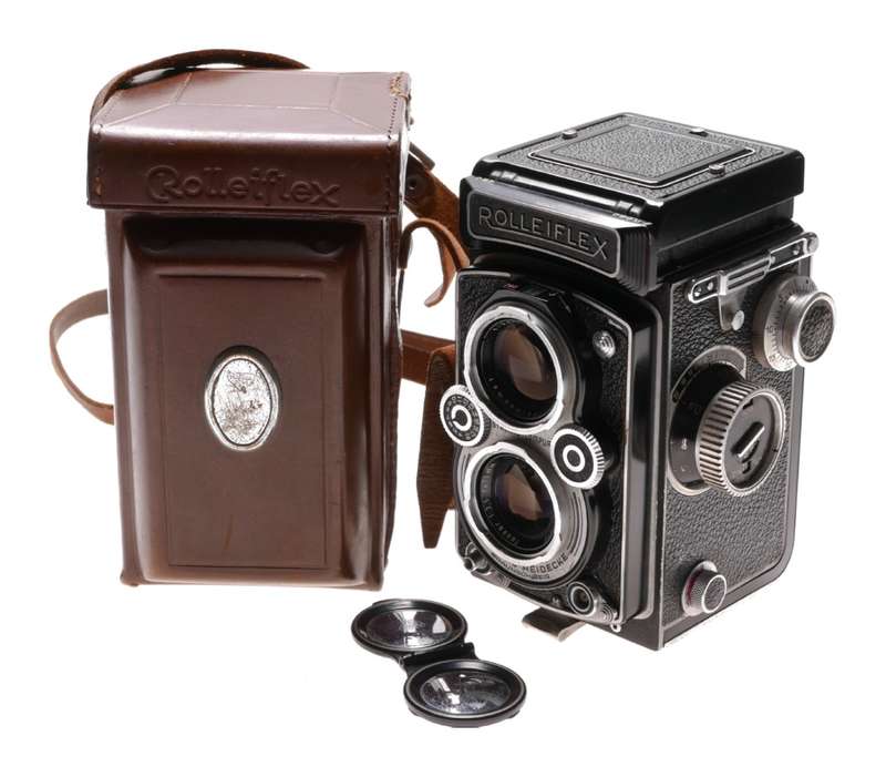 Rolleiflex TLR 6x6 vintage film camera Zeiss Tessar 3.5/75mm coated lens