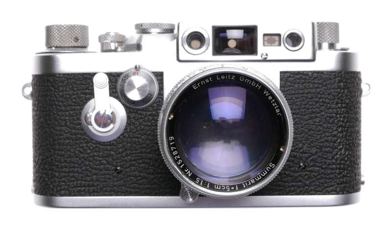 Leica IIIg camera with Summarit f=5cm 1.5 chrome coated lens 1.5/50 vintage film