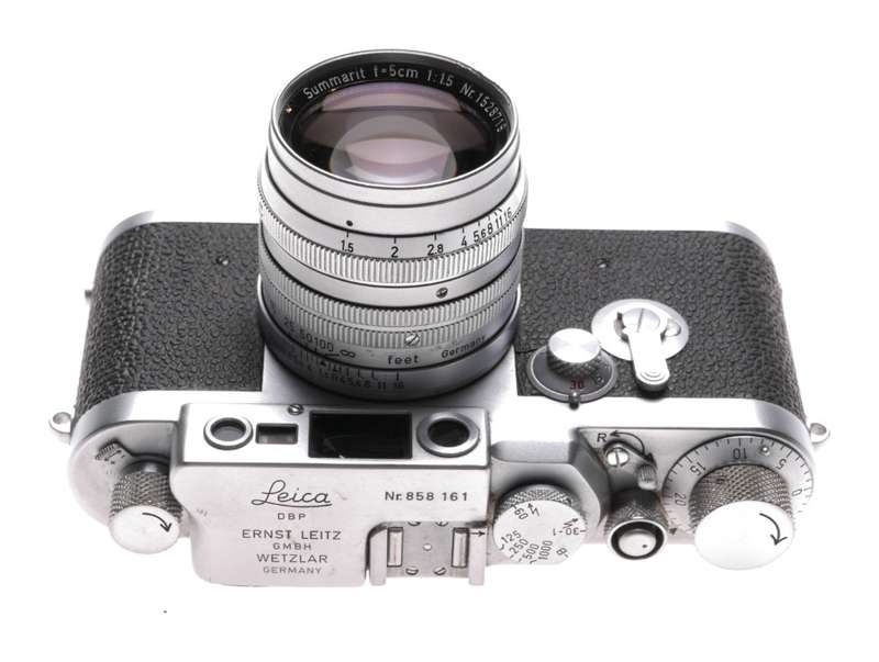 Leica IIIg camera with Summarit f=5cm 1.5 chrome coated lens 1.5/50 vintage film