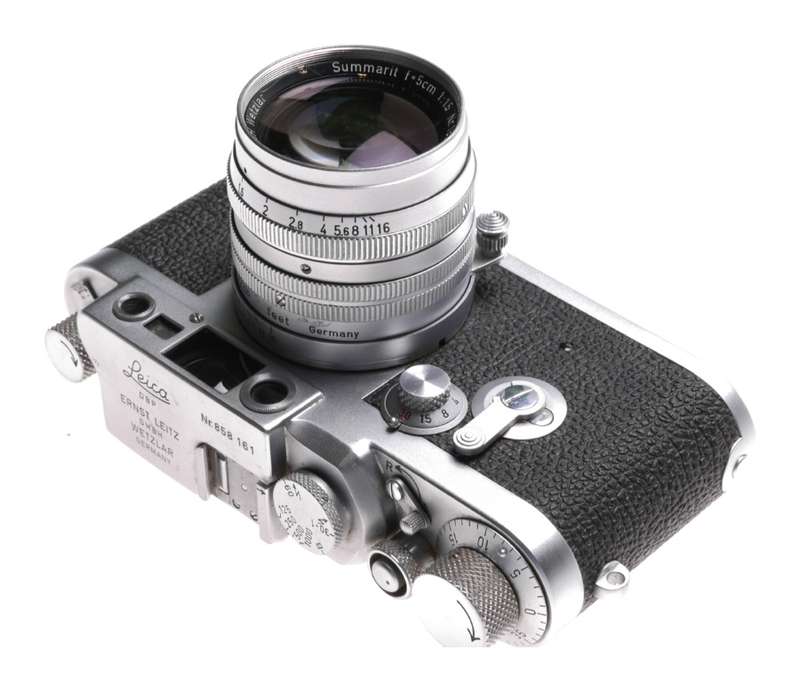 Leica IIIg camera with Summarit f=5cm 1.5 chrome coated lens 1.5/50 vintage film