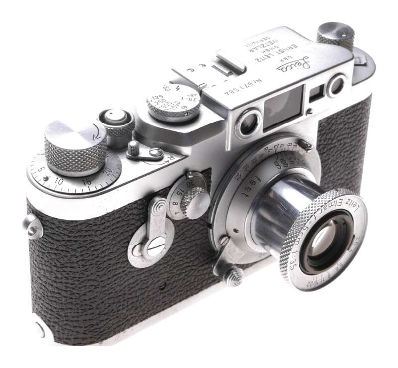 Leica IIIg camera with Elmar 3.5 f=5cm chrome coated lens 3.5/50mm Excellent