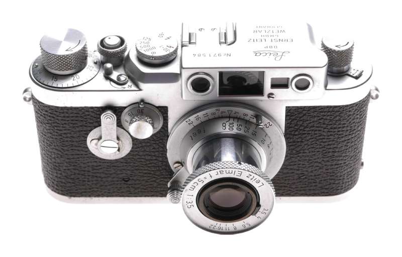 Leica IIIg camera with Elmar 3.5 f=5cm chrome coated lens 3.5/50mm Excellent