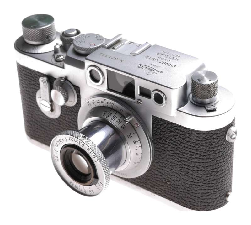 Leica IIIg camera with Elmar 3.5 f=5cm chrome coated lens 3.5/50mm Excellent