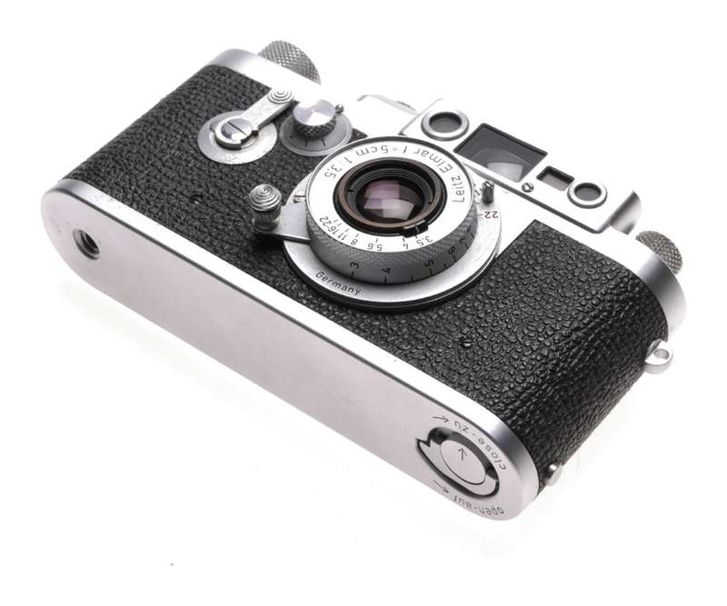 Leica IIIg camera with Elmar 3.5 f=5cm chrome coated lens 3.5/50mm Excellent