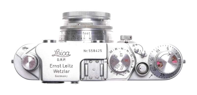 Leica IIIf chrome 35mm rangefinder camera Summitar f=5cm 1:2 lens 2/50 coated