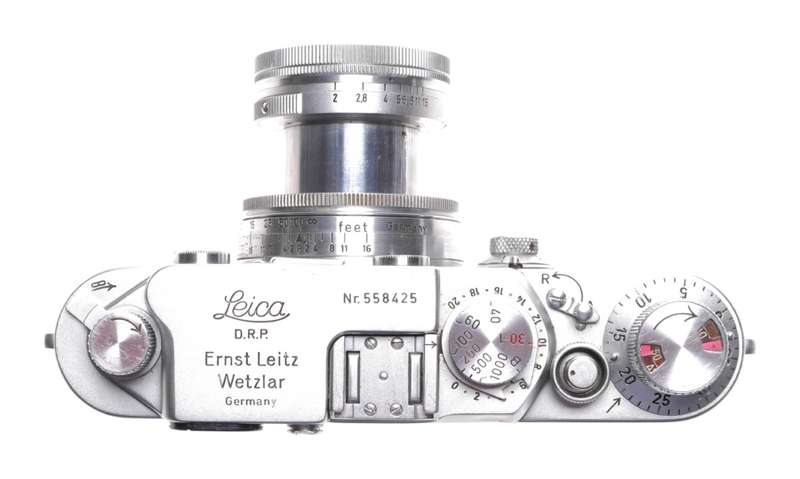 Leica IIIf chrome 35mm rangefinder camera Summitar f=5cm 1:2 lens 2/50 coated