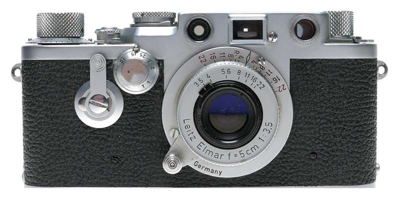 Leica IIIf film camera LTM red dial self timer red scale Elmar 3.5/50 mm lens