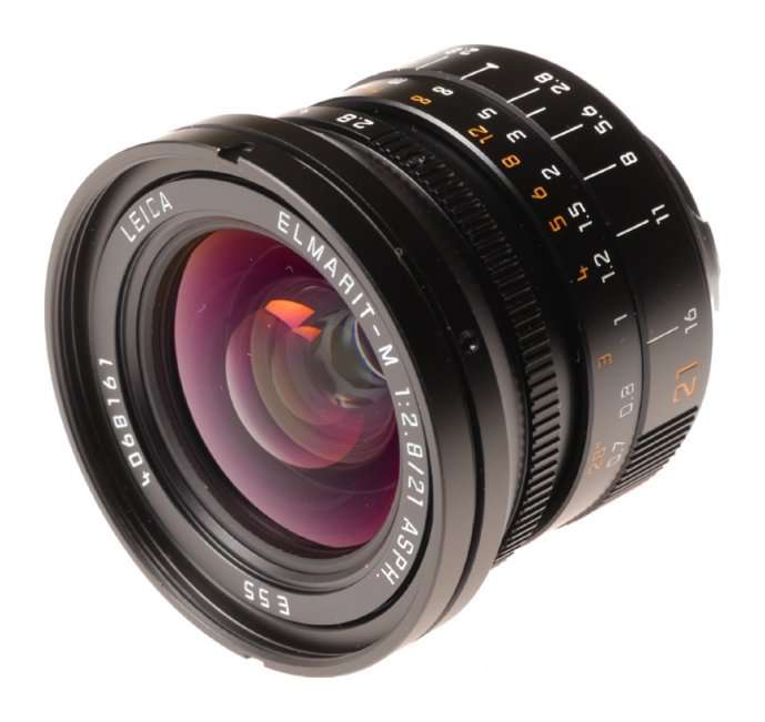 Leica Elmarit-M 2.8/21mm ASPH. lens 11135 wide angle 6-Bit caps hood f21