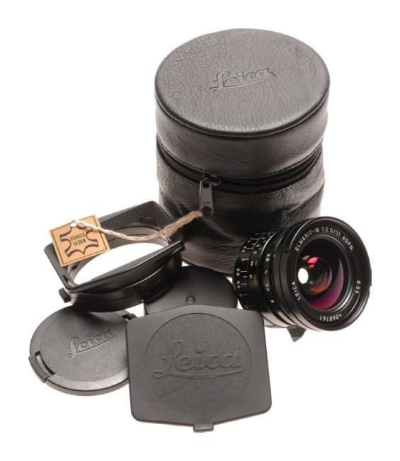 Leica Elmarit-M 2.8/21mm ASPH. lens 11135 wide angle 6-Bit caps hood f21