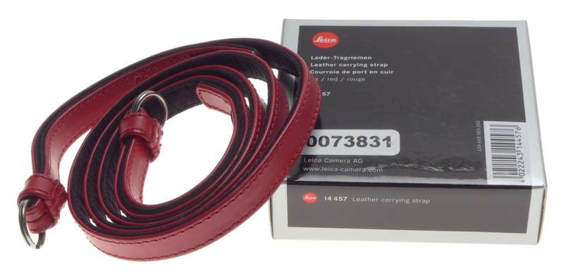 14457 Leica MINT Red leather camera strap for M10 M240 digital and analog camera