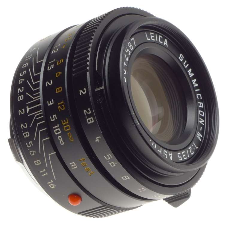 LEICA Summicron-M 1:2/35 ASPH. E39 f=35mm Wide angle camera lens caps hood BOKEH
