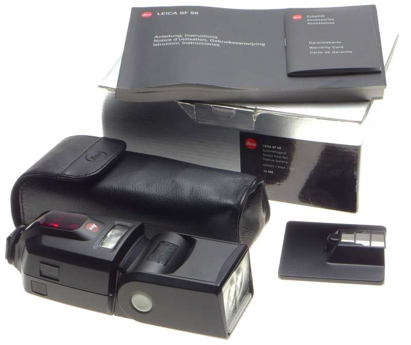 Leica SF58 flash gun blitzgeraet boxed manual pouch 14488 excellent condition