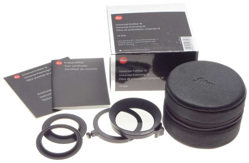 BOX Leica polarizing pol filter M 13356 universal swing out case e39 e46 adapter