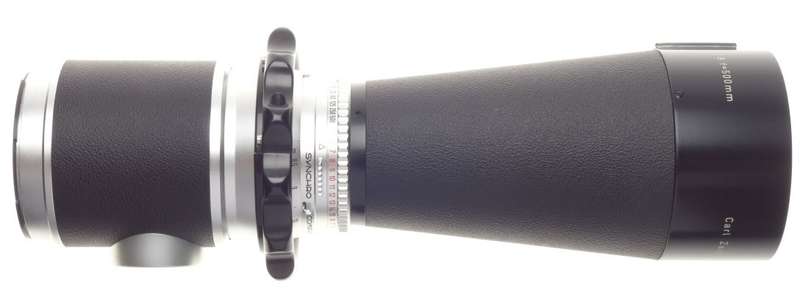 Hasselblad Zeiss Tele-Tessar 8/500mm f=500mm pig skin case 1:8 f=500mm hood caps