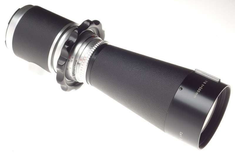 Hasselblad Zeiss Tele-Tessar 8/500mm f=500mm pig skin case 1:8 f=500mm hood caps