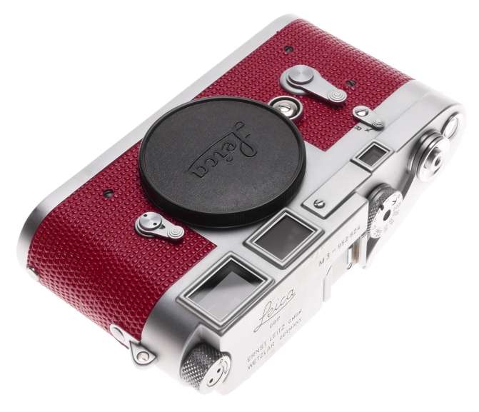 Leica M3 Just Serviced Rangefinder 35mm film camera body re skinned Red #952824