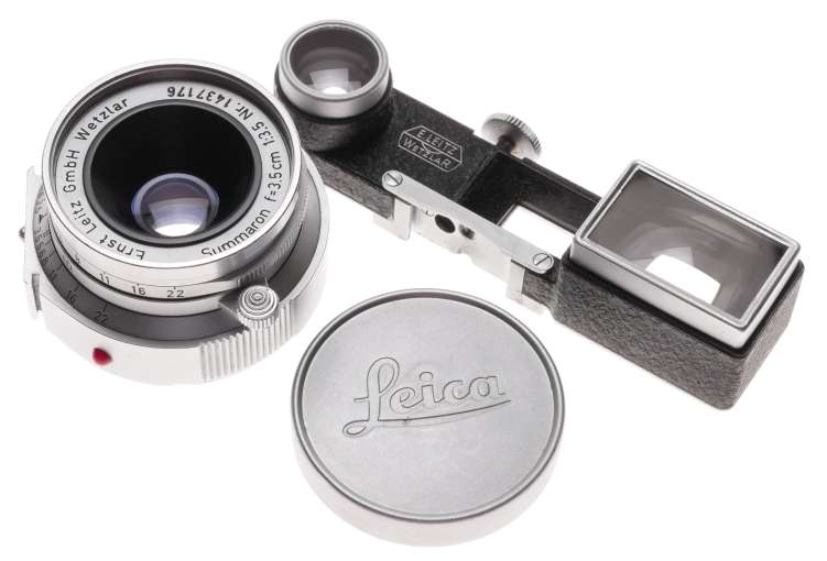 Mint Summaron f=3.5 1:3.5 wide angle 3.5/35mm Leica RF lens with Goggles Leitz