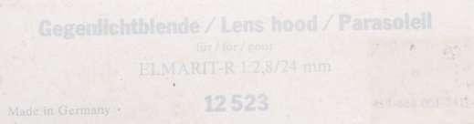 Leica R 12523 Hood for R 24mm f2.8 camera lens Shade Elmarit-R 2.8/24 boxed MINT