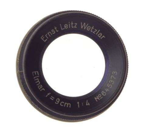 Pre war f=90mm Black paint vintage 1:4 Elmar f=9cm 4/90 bakelite caps clean used