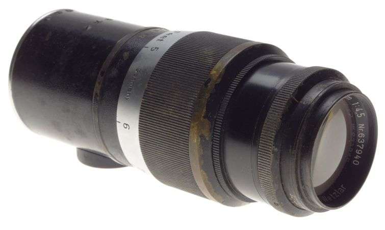 Pre-war Leica black paint rare Hektor 1:4.5/13.5cm serial number 637940 f=135mm