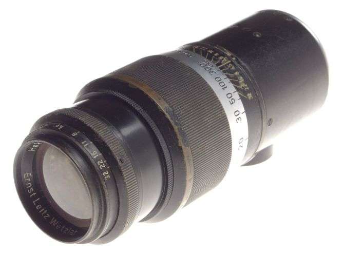 Pre-war Leica black paint rare Hektor 1:4.5/13.5cm serial number 637940 f=135mm
