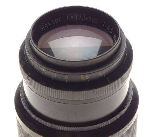 Pre-war Leica black paint rare Hektor 1:4.5/13.5cm serial number 637940 f=135mm