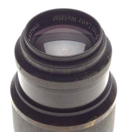 Pre-war Leica black paint rare Hektor 1:4.5/13.5cm serial number 637940 f=135mm