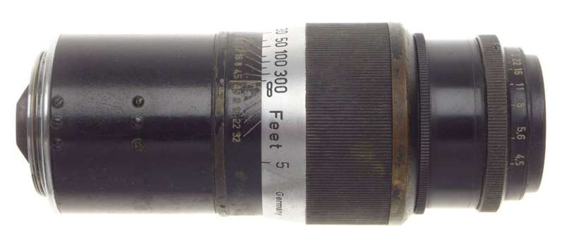 Pre-war Leica black paint rare Hektor 1:4.5/13.5cm serial number 637940 f=135mm
